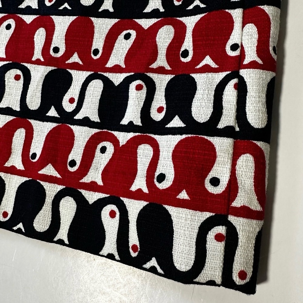 Talbots White Black Red Mod Patterned Pencil Skir… - image 8